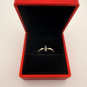 Dainty 10k Yellow Gold Sideways Cross Ring - Size 8.5